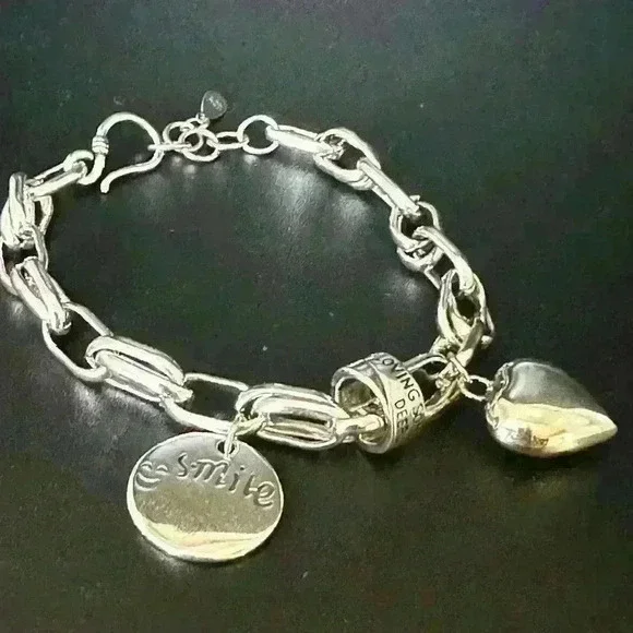 Chunky heart charm bracelet with smile charm 💞 - Picture 3 of 3